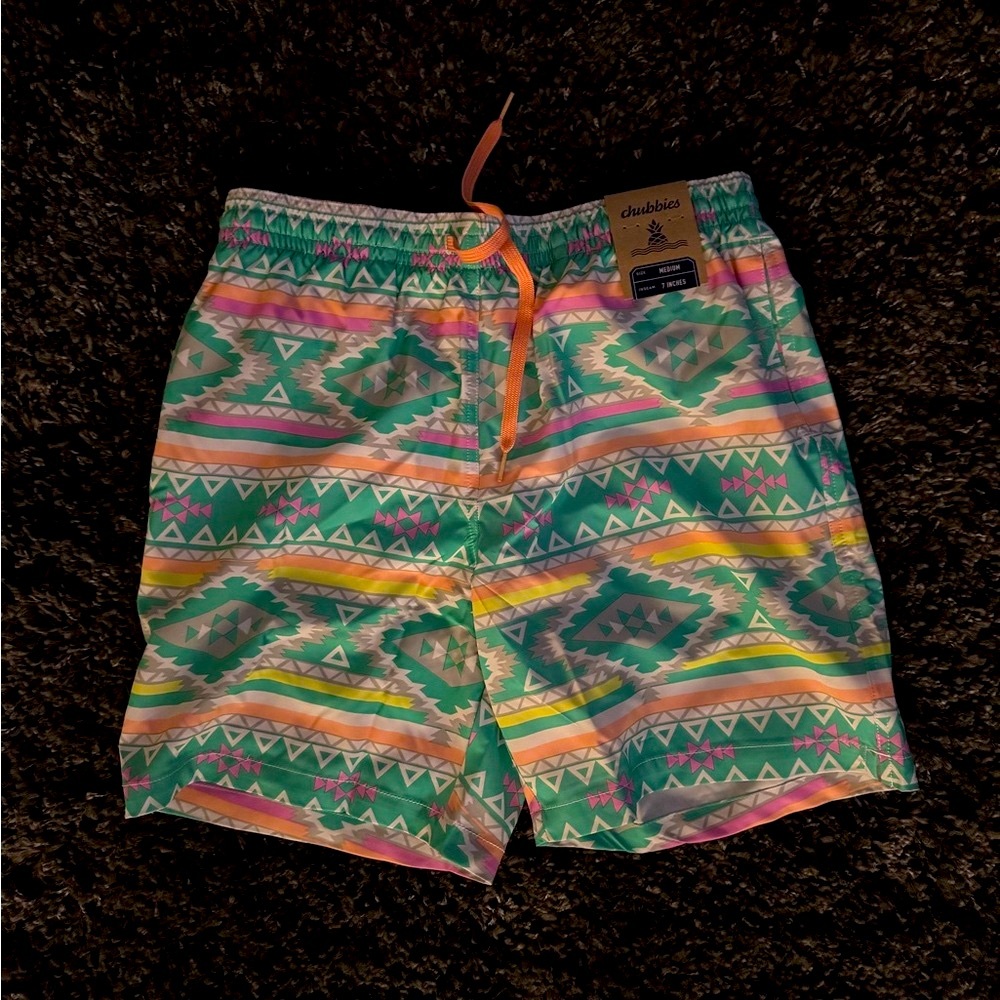 Chubbies The En Fuegos 7” Stretch Classic Swim Trunk Aztec Multicolor-Si…